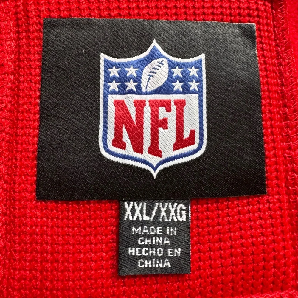 NFL San Francisco 49ers Full Zip Jacket Mens XXL Red Waffle Knit‎ Mock Neck SF